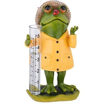 Relaxdays Regenmeter kikker, weerbestendig, analoge regenweergave H x B x D 19 x 10,5 x 8 cm, tuindecoratie, meerkleurig Relaxdays Regenmeter kikker, weerbestendig, analoge regenweergave H x B x D 19 x 10,5 x 8 cm, tuindecoratie, meerkleurig