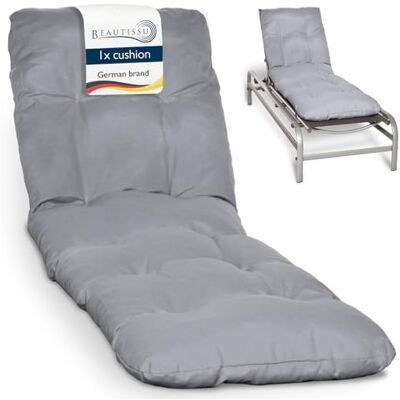 Beautissu dik zonnebadkussen ligstoel tuin terras balkon 190 x 60 cm 8 cm lichtgrijs comfortabel matras ligstoel buiten voor partij Flair RL Beautissu dik zonnebadkussen ligstoel tuin terras balkon 190 x 60 cm 8 cm lichtgrijs comfortabel matras ligstoel buiten voor partij Flair RL