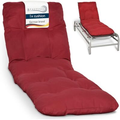 Beautissu dik zonnebadkussen ligstoel tuin terras balkon 190 x 60 cm 8 cm rood comfortabel matras ligstoel buiten voor partij Flair RL Beautissu dik zonnebadkussen ligstoel tuin terras balkon 190 x 60 cm 8 cm rood comfortabel matras ligstoel buiten voor partij Flair RL
