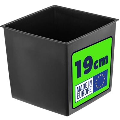 KADAX 19 cm inzetstuk voor bloempotten, zwart kunststof inzetstuk, kunststof inzetstuk voor bloempotten en bloembakken, vierkant inzetstuk binnen, 18,5 x 17 cm KADAX 19 cm inzetstuk voor bloempotten, zwart kunststof inzetstuk, kunststof inzetstuk voor bloempotten en bloembakken, vierkant inzetstuk binnen, 18,5 x 17 cm