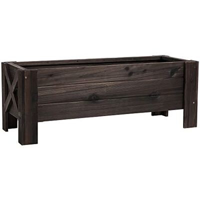Outsunny Bloembak op poten, bloembak, afmetingen: 100 x 36 x 36 x 36 cm irrigatie-inzetstukken, massief hout, behandeld dennenhout Outsunny Bloembak op poten, bloembak, afmetingen: 100 x 36 x 36 x 36 cm irrigatie-inzetstukken, massief hout, behandeld dennenhout