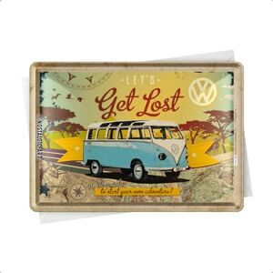 ART Metalen bord 10 x 14 cm VW Bulli Let's Get Lost ART Metalen bord 10 x 14 cm VW Bulli Let's Get Lost
