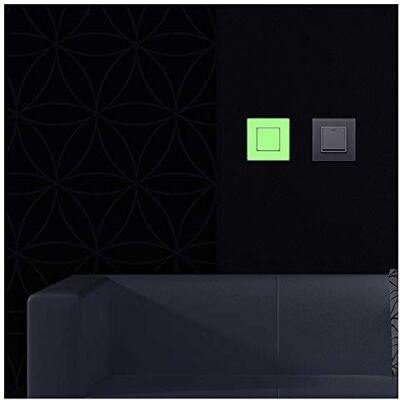Ambiance Sticker Lichtgevende zelfklevende stickers, zelfklevend, schakelaar, fluorescerend, 8 x 8 cm Ambiance Sticker Lichtgevende zelfklevende stickers, zelfklevend, schakelaar, fluorescerend, 8 x 8 cm