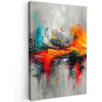 MuchoWow © Canvas print schilderij muurschildering decoratie woonkamer 60 x 90 cm Reproducties van Moderne Muurschilderingen Kunst Oranje Grijs Abstract MuchoWow © Canvas print schilderij muurschildering decoratie woonkamer 60 x 90 cm Reproducties van Moderne Muurschilderingen Kunst Oranje Grijs Abstract