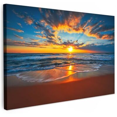 MuchoWow © Afdruk op canvas, wanddecoratie, schilderij 90 x 60 cm, decoratieve moderne muurkunst voor slaapkamer, zonsondergang- strand wolken oranje 90x60 cm Reproductions de Tableaux Murale Moderne Mer Coucher soleil Plage Nuages Orange MuchoWow © Afdruk op canvas, wanddecoratie, schilderij 90 x 60 cm, decoratieve moderne muurkunst voor slaapkamer, zonsondergang- strand wolken oranje 90x60 cm Reproductions de Tableaux Murale Moderne Mer Coucher soleil Plage Nuages Orange