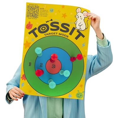 TOSSIT 2-in-1 game poster: Morpion-Power 4-modus en doelmodus voor dartpijlen met zuignap, herpositioneerbaar en herbruikbaar, licht, eenvoudig te installeren, ideaal voor familie en vrienden TOSSIT 2-in-1 game poster: Morpion-Power 4-modus en doelmodus voor dartpijlen met zuignap, herpositioneerbaar en herbruikbaar, licht, eenvoudig te installeren, ideaal voor familie en vrienden