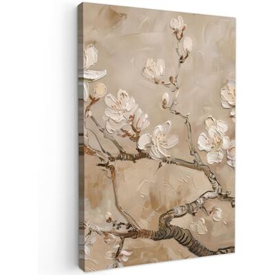 MuchoWow © Afdruk op canvas, wanddecoratie, schilderijen, kunst 80 x 120 cm – wanddecoratie slaapkamer bloemen – modern – beige – wit – Blossom MuchoWow © Afdruk op canvas, wanddecoratie, schilderijen, kunst 80 x 120 cm – wanddecoratie slaapkamer bloemen – modern – beige – wit – Blossom