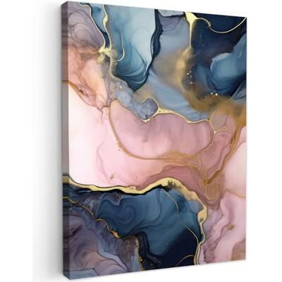 MuchoWow © Canvas print schilderij muurschildering decoratie woonkamer 50 x 70 cm – reproducties van moderne wandschilderijen marmer – blauw – roze – abstract MuchoWow © Canvas print schilderij muurschildering decoratie woonkamer 50 x 70 cm – reproducties van moderne wandschilderijen marmer – blauw – roze – abstract