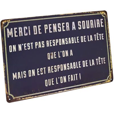 Hioni Bedankt voor het denken aan een glimlach, metalen bord bord poster metalen plaat slogan kunst decor vintage pr huis café pub Hioni Bedankt voor het denken aan een glimlach, metalen bord bord poster metalen plaat slogan kunst decor vintage pr huis café pub