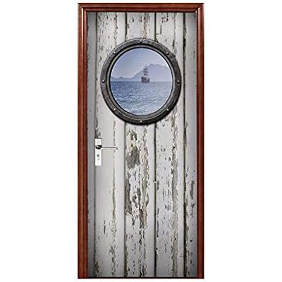 ASLKK Trompe l'oeil deurstickers, houten hut, deursticker, 3D-poster, voor woonkamer, slaapkamer, woondecoratie, waterdichte muurstickers (95 x 215 cm) ASLKK Trompe l'oeil deurstickers, houten hut, deursticker, 3D-poster, voor woonkamer, slaapkamer, woondecoratie, waterdichte muurstickers (95 x 215 cm)