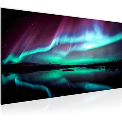 ART Schilderij muurdecoratie, noorderlicht, IJsland, 1 deel, modern, non woven stof, woonkamer, kamer, nachtelijke hemel, blauw, turquoise, 041912a ART Schilderij muurdecoratie, noorderlicht, IJsland, 1 deel, modern, non woven stof, woonkamer, kamer, nachtelijke hemel, blauw, turquoise, 041912a