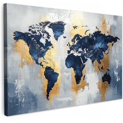 MuchoWow © Afdruk op canvas, schilderij, 120 x 80 cm, wanddecoratie, reproducties van schilderijen, moderne wanddecoratie, wereldkaart blauw abstract 120x80 cm Reproductions de Tableaux Murale Moderne Carte du Monde Bleu Abstrait MuchoWow © Afdruk op canvas, schilderij, 120 x 80 cm, wanddecoratie, reproducties van schilderijen, moderne wanddecoratie, wereldkaart blauw abstract 120x80 cm Reproductions de Tableaux Murale Moderne Carte du Monde Bleu Abstrait