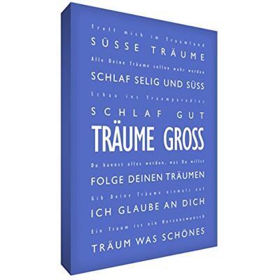 Little Helper Der kleine Assistent DRBG 128-04G Feel Good Art Prachtige wanddecoratie van canvas in moderne typografische stijl, groot, 30 x 20 cm, blauw Little Helper Der kleine Assistent DRBG 128-04G Feel Good Art Prachtige wanddecoratie van canvas in moderne typografische stijl, groot, 30 x 20 cm, blauw