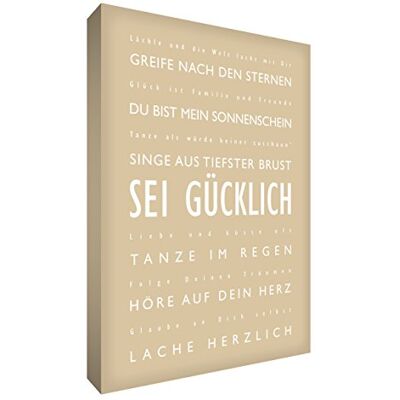 Little Helper BH1216-01G Feel Good Art muurschildering op canvas in moderne typografische stijl Sei gunstig 40 x 30 cm, beige Little Helper BH1216-01G Feel Good Art muurschildering op canvas in moderne typografische stijl Sei gunstig 40 x 30 cm, beige