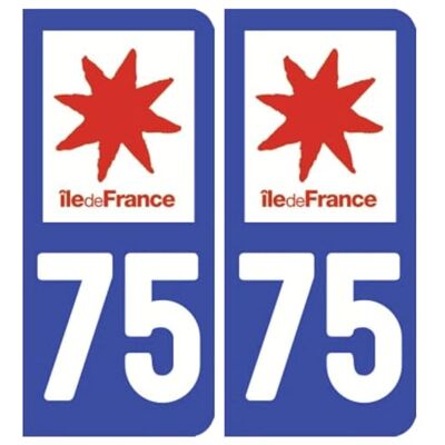 Ambiance Sticker Sticker in de stijl van het afdekken van autoplaat, kentekenplaat, platte licentie, autostickers, afdeling 75 (2 stickers van 10,2 cm x 4,6 cm) Ambiance Sticker Sticker in de stijl van het afdekken van autoplaat, kentekenplaat, platte licentie, autostickers, afdeling 75 (2 stickers van 10,2 cm x 4,6 cm)