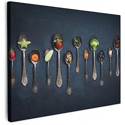 MuchoWow © Afdruk op canvas, foto, schilderij, wanddecoratie 70 x 50 cm, slaapkamer, woonkamer, huis, decoratie, keuken, specerijen, lepel, zilver, industrieel MuchoWow © Afdruk op canvas, foto, schilderij, wanddecoratie 70 x 50 cm, slaapkamer, woonkamer, huis, decoratie, keuken, specerijen, lepel, zilver, industrieel