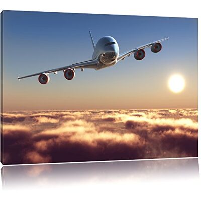 Pixxprint Vliegtuig, schilderij op canvas, XXL afbeeldingen volledig ingelijst met grote wiglijsten, muurschildering met lijst, goedkoper dan schilderij of olieverfschilderij, geen poster of kast. Leinwand Pixxprint Vliegtuig, schilderij op canvas, XXL afbeeldingen volledig ingelijst met grote wiglijsten, muurschildering met lijst, goedkoper dan schilderij of olieverfschilderij, geen poster of kast. Leinwand