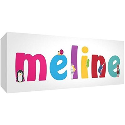 Little Helper Kunstdruk op canvas, met voorpaneel, kleurrijk, met de naam van Jungune Girl, Meline, 15 x 42 x 3 cm, klein Little Helper Kunstdruk op canvas, met voorpaneel, kleurrijk, met de naam van Jungune Girl, Meline, 15 x 42 x 3 cm, klein