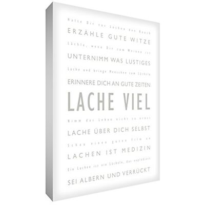 Little Helper LM1624-19RG Feel Good Art muurschildering op canvas lachen, 60 x 40 cm, grijs-wit Little Helper LM1624-19RG Feel Good Art muurschildering op canvas lachen, 60 x 40 cm, grijs-wit