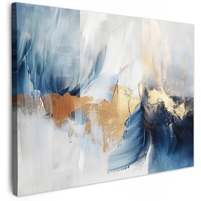 MuchoWow © Canvas Prints Deco Muurschildering Decoratie Woonkamer 70 x 50 cm Schilderij Foto's Slaapkamer Canvas Thuis Goud Blauw Aquarel Kunst Modern MuchoWow © Canvas Prints Deco Muurschildering Decoratie Woonkamer 70 x 50 cm Schilderij Foto's Slaapkamer Canvas Thuis Goud Blauw Aquarel Kunst Modern