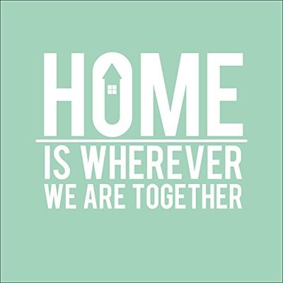 ART Wandlijst van glas met tekst in het Engels, Home is, meerkleurig, 30 x 30 cm ART Wandlijst van glas met tekst in het Engels, Home is, meerkleurig, 30 x 30 cm