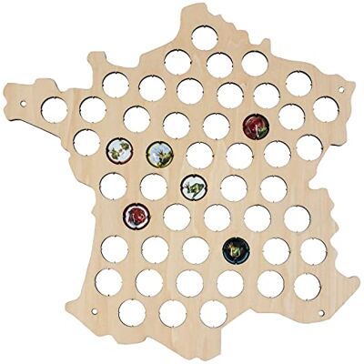 SAFE Houten bord met champagnecapsules, 50 vakken, 40 x 40 cm, wandhouder met pluggen, cadeau-idee voor wijn- en champagneliefhebbers, wanddecoratie bar/keuken SAFE Houten bord met champagnecapsules, 50 vakken, 40 x 40 cm, wandhouder met pluggen, cadeau-idee voor wijn- en champagneliefhebbers, wanddecoratie bar/keuken