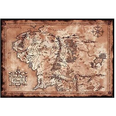 ABYSTYLE Lord of the Ringer Poster "Kaart" 91,5 x 61 cm ABYSTYLE Lord of the Ringer Poster "Kaart" 91,5 x 61 cm