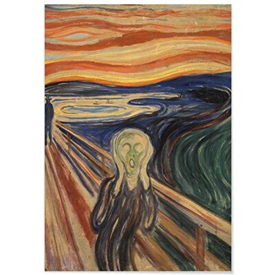 Panorama Edvard Munch Le Cri afbeelding, 21 x 30 cm, kunstdruk op canvas, hoogwaardige wanddecoratie, poster, moderne afbeelding voor thuis Panorama Edvard Munch Le Cri afbeelding, 21 x 30 cm, kunstdruk op canvas, hoogwaardige wanddecoratie, poster, moderne afbeelding voor thuis