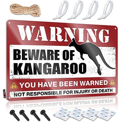 Abipuir Metalen bord voor bar Kangoeroe aandacht Wanddecoratie Grappig metalen bord Retro metalen borden (maat: 20 x 30 cm) Abipuir Metalen bord voor bar Kangoeroe aandacht Wanddecoratie Grappig metalen bord Retro metalen borden (maat: 20 x 30 cm)