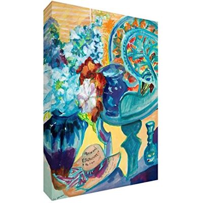 Little Helper Feel Good Art Summer Collect ION128 15De Art Colourful by Britse Artist Folding Screen, Val Johnson en Abstracte bloemenvaas, 30 x 20 x 4 cm Little Helper Feel Good Art Summer Collect ION128 15De Art Colourful by Britse Artist Folding Screen, Val Johnson en Abstracte bloemenvaas, 30 x 20 x 4 cm
