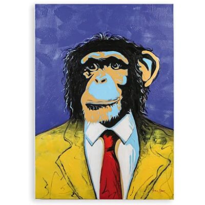 Casablanca Design Casablanca XXL wandafbeelding aap pop art wanddecoratie Monkey Street Art decoratie woonkamer blauw geel 70 x 100 cm Casablanca Design Casablanca XXL wandafbeelding aap pop art wanddecoratie Monkey Street Art decoratie woonkamer blauw geel 70 x 100 cm