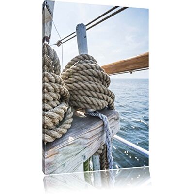 Pixxprint Touw op boot, foto canvas, grootte: 60 x 40 cm, wanddecoratie, kunstdruk, compleet gemonteerd Pixxprint Touw op boot, foto canvas, grootte: 60 x 40 cm, wanddecoratie, kunstdruk, compleet gemonteerd