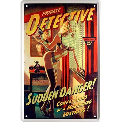 schilderkreis24 Metalen bord Pin Up Pinup "Private Detective" Hot Sexy Girl Lady Retro reclamebord Dekoschild metalen bord Vintage verjaardagscadeau kerstcadeau C0304 20x30 cm schilderkreis24 Metalen bord Pin Up Pinup "Private Detective" Hot Sexy Girl Lady Retro reclamebord Dekoschild metalen bord Vintage verjaardagscadeau kerstcadeau C0304 20x30 cm