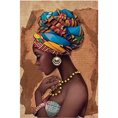 Jwqing Afrika Muurschildering, kunst op canvas, posters en posters, zwarte vrouw op canvas, wanddecoratie, foto's, woonkamer (60 x 80 cm zonder lijst) Jwqing Afrika Muurschildering, kunst op canvas, posters en posters, zwarte vrouw op canvas, wanddecoratie, foto's, woonkamer (60 x 80 cm zonder lijst)