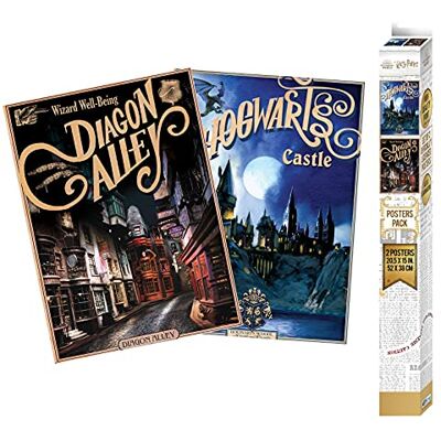 ABYSTYLE Harry Potter – set van 2 Chibi posters – Retro Hogwarts & Diagon (52 x 38 cm) ABYSTYLE Harry Potter – set van 2 Chibi posters – Retro Hogwarts & Diagon (52 x 38 cm)