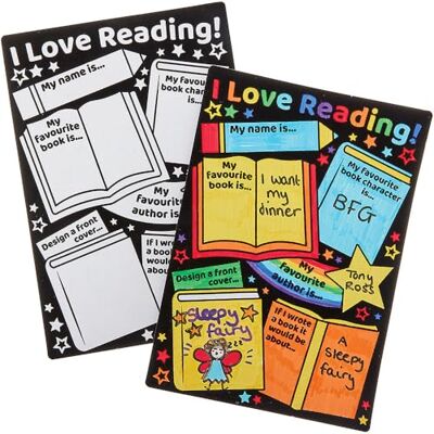 Baker Ross FN369 Fuzzy Art kleurposters voor mijn favoriete boek, 6 stuks, schoolbenodigdheden, leermiddelen en leerhulpmiddelen voor klaslokalen Baker Ross FN369 Fuzzy Art kleurposters voor mijn favoriete boek, 6 stuks, schoolbenodigdheden, leermiddelen en leerhulpmiddelen voor klaslokalen