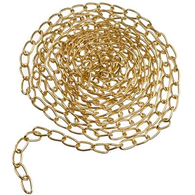 AERZETIX Decoratieve ketting 2 m schakels 6x11,6 mm metaal goudkleurig doe-het-zelf creaties schouderriem handtas projecten woondecoratie AERZETIX Decoratieve ketting 2 m schakels 6x11,6 mm metaal goudkleurig doe-het-zelf creaties schouderriem handtas projecten woondecoratie