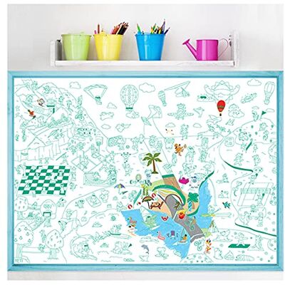 Ambiance Sticker YETI BLANK DESIGNS Reuzeposter om in te kleuren met 90+ stickers Sport en natuur XL-formaat (100 x 70 cm) cadeau-idee voor poster met stickers gemakkelijk in te lijsten enorme kleuring Ambiance Sticker YETI BLANK DESIGNS Reuzeposter om in te kleuren met 90+ stickers Sport en natuur XL-formaat (100 x 70 cm) cadeau-idee voor poster met stickers gemakkelijk in te lijsten enorme kleuring