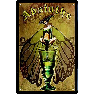 schilderkreis24 Metalen bord Alcohol "Absinthe" Vintage decoratie voor bar, toonbank, pub, keuken cadeau-idee 20 x 30 cm schilderkreis24 Metalen bord Alcohol "Absinthe" Vintage decoratie voor bar, toonbank, pub, keuken cadeau-idee 20 x 30 cm