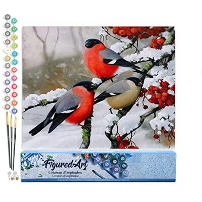 ART Schilderen op nummer voor volwassenen, rood, keel onder de sneeuw – handmatige activiteit, creatieve vrijetijdsset, doe-het-zelf, compleet kunstnummer, 40 x 50 cm, zonder houten frame ART Schilderen op nummer voor volwassenen, rood, keel onder de sneeuw – handmatige activiteit, creatieve vrijetijdsset, doe-het-zelf, compleet kunstnummer, 40 x 50 cm, zonder houten frame