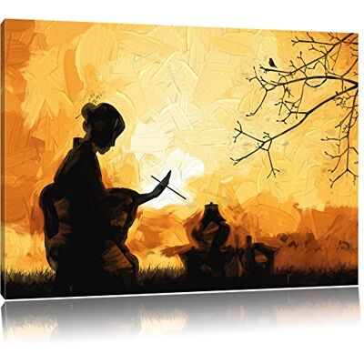 Pixxprint Geisha penseeleffect, formaat: 120 x 80 cm op canvas, grote afbeeldingen volledig ingelijst met frame, kunstdruk op muur met lijst, goedkoper dan schilderij of schilderij Pixxprint Geisha penseeleffect, formaat: 120 x 80 cm op canvas, grote afbeeldingen volledig ingelijst met frame, kunstdruk op muur met lijst, goedkoper dan schilderij of schilderij
