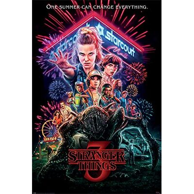 empireposter Stranger Things 3 Summer of 85 poster met 2 kunststof stangen, 61 x 91,5 cm, zwart empireposter Stranger Things 3 Summer of 85 poster met 2 kunststof stangen, 61 x 91,5 cm, zwart