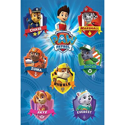empireposter Paw Patrol Crests Dieren Honden Kinderen TV Serie Poster Poster Gedrukt Afmetingen: 61 x 91,5 cm. empireposter Paw Patrol Crests Dieren Honden Kinderen TV Serie Poster Poster Gedrukt Afmetingen: 61 x 91,5 cm.