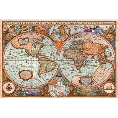Close Up Historische antieke wereldkaart poster Aimee Stewart 91,5 cm x 61 cm Premium kwaliteit + witte geschenkverpakking klaar om cadeau te geven Close Up Historische antieke wereldkaart poster Aimee Stewart 91,5 cm x 61 cm Premium kwaliteit + witte geschenkverpakking klaar om cadeau te geven