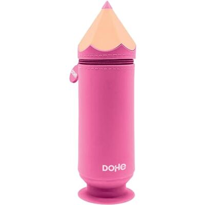 DOHE Siliconen schooletui 1 vak, potloodvorm, zuignap voor bevestiging op tafel of bureau, ritssluiting, etui met zacht en aangenaam gevoel, afmetingen: 6,8 x 20 cm - DOHE Siliconen schooletui 1 vak, potloodvorm, zuignap voor bevestiging op tafel of bureau, ritssluiting, etui met zacht en aangenaam gevoel, afmetingen: 6,8 x 20 cm -
