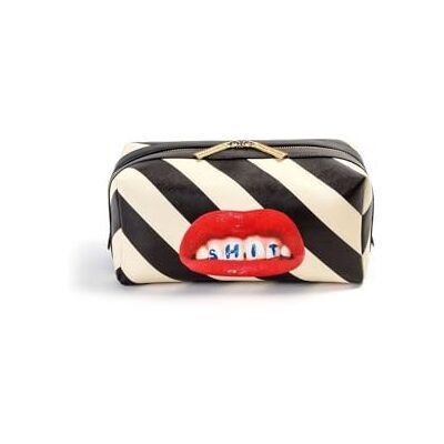 SELETTI Washbag Toilettas voor Toiletpapier Stripes Shit, 25,5 x 12,5 x 12 cm SELETTI Washbag Toilettas voor Toiletpapier Stripes Shit, 25,5 x 12,5 x 12 cm
