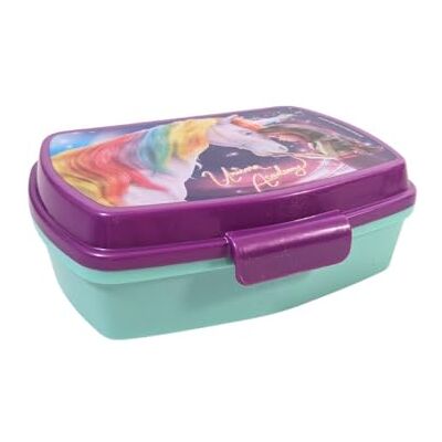 My sweety pop Broodtrommel eenhoorn lunchbox voor kinderen kleuterschool school vakantie maaltijden 17 cm cadeau-idee paars/blauw My sweety pop Broodtrommel eenhoorn lunchbox voor kinderen kleuterschool school vakantie maaltijden 17 cm cadeau-idee paars/blauw