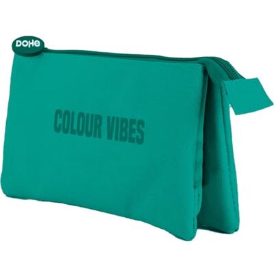DOHE Drievoudig schooletui 3 vakken, multifunctioneel etui, afmetingen 23 x 12 x 2,5 cm, ritssluiting, gemaakt van duurzaam polyester kleur Vibes groen, 23 x 12 x 2,5 cm, drievoudig, Groen DOHE Drievoudig schooletui 3 vakken, multifunctioneel etui, afmetingen 23 x 12 x 2,5 cm, ritssluiting, gemaakt van duurzaam polyester kleur Vibes groen, 23 x 12 x 2,5 cm, drievoudig, Groen