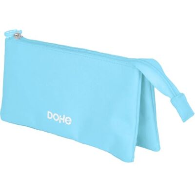 DOHE Drievoudig schooletui 3 vakken, multifunctioneel etui, afmetingen 23 x 12 x 2,5 cm, ritssluiting, gemaakt van duurzaam polyester Serenity blauw, blauw, 23 x 12 x 2,5 cm, drievoudig (3 DOHE Drievoudig schooletui 3 vakken, multifunctioneel etui, afmetingen 23 x 12 x 2,5 cm, ritssluiting, gemaakt van duurzaam polyester Serenity blauw, blauw, 23 x 12 x 2,5 cm, drievoudig (3