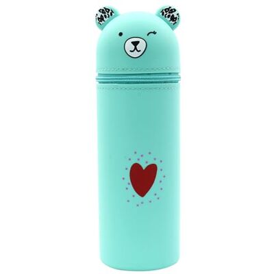 Shirene Pennenetui, schattige Kawaii zachte siliconen beer, etui van zachte siliconen, cartoon-potloodhouder, grote standaard voor kinderen, studenten, volwassenen Shirene Pennenetui, schattige Kawaii zachte siliconen beer, etui van zachte siliconen, cartoon-potloodhouder, grote standaard voor kinderen, studenten, volwassenen